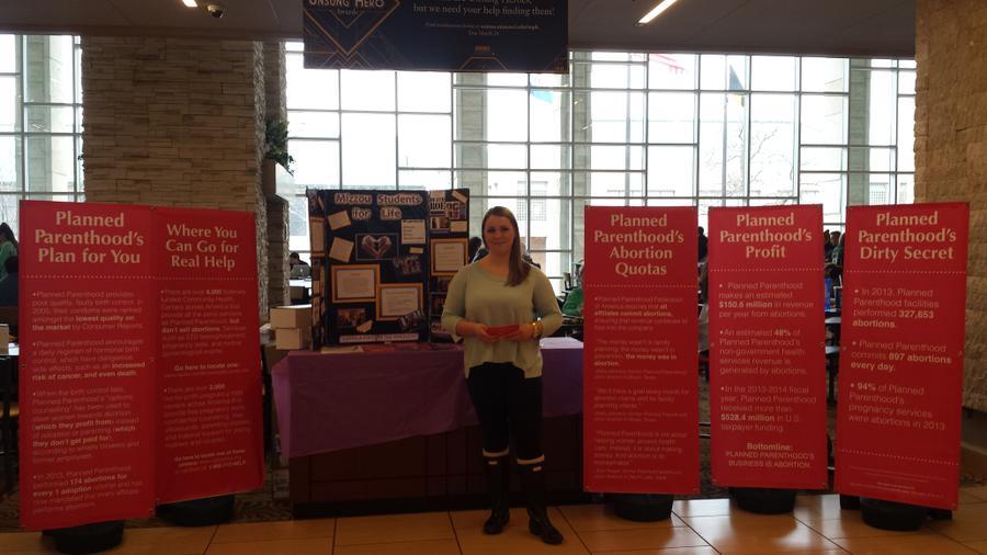 MU anti-abortion students demonstrate in Student Center