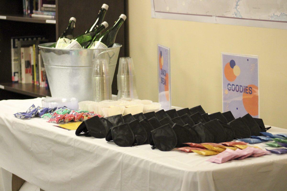  Self-care items sit on a table at the Multicultural Center in Columbia, Missouri.
