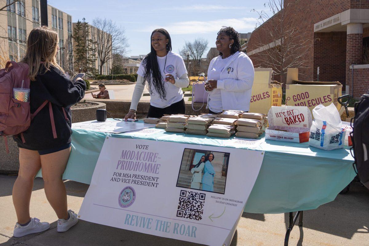 Revive the Roar candidates speaking to students.
