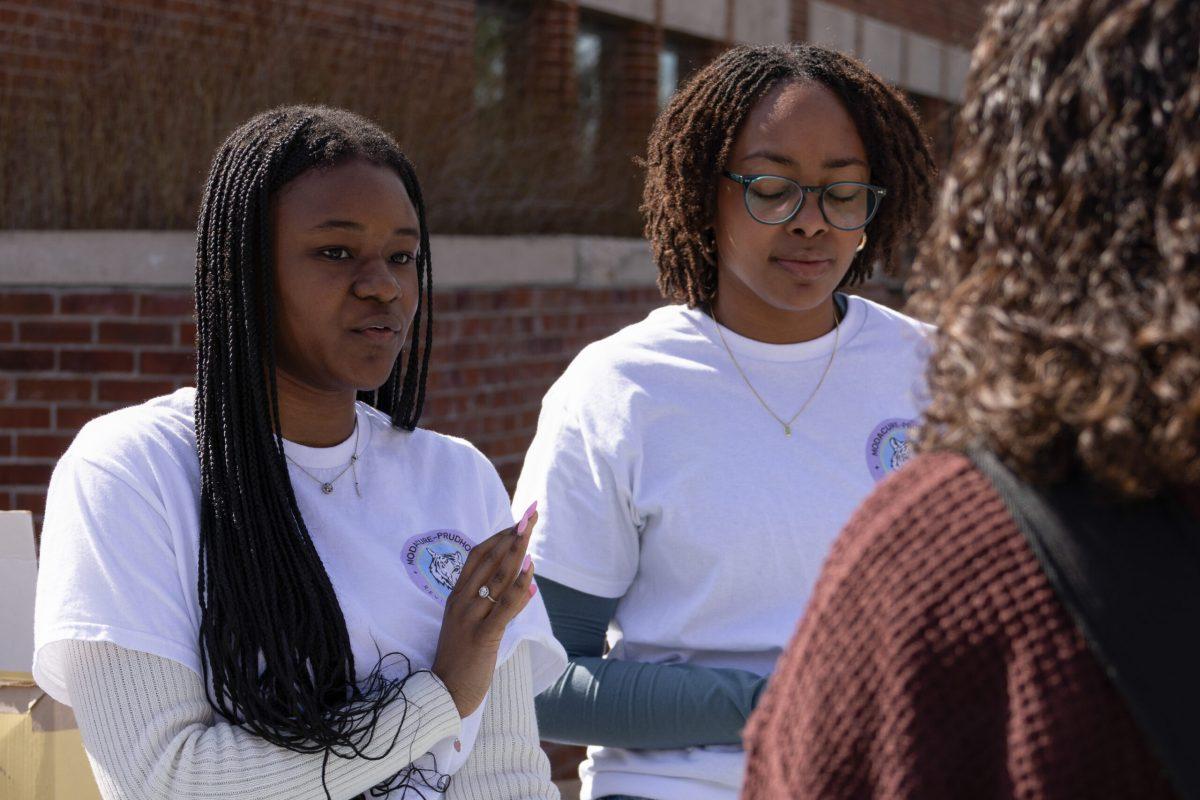 Revive the Roar candidates speaking to students.
