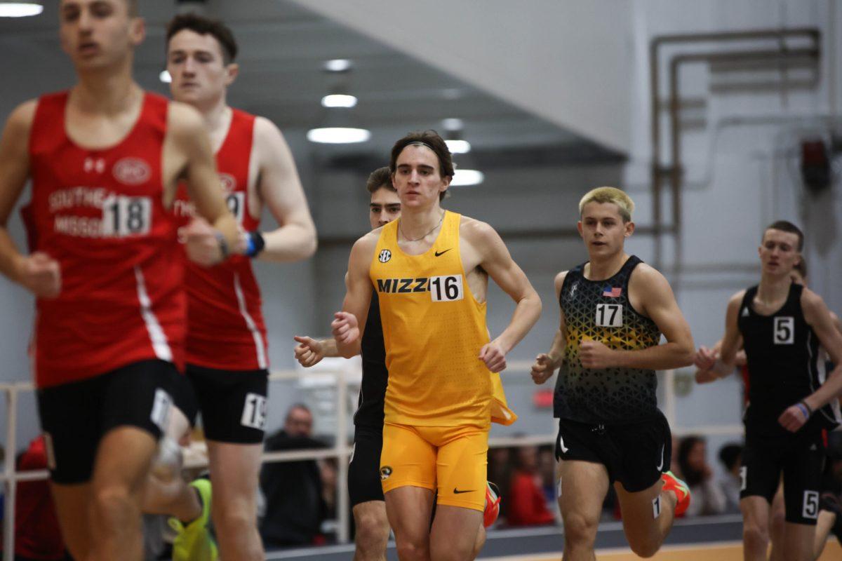 Mizzou runner runs the men's 3000m.