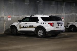An MUPD police car sits parked in the bottom floor of Virginia Avenue Parking Garage on Friday, April 25, 2025, in Columbia, Mo. MUPD regularly operates in conjunction with the Columbia Police Department, and is able to work outside of its jurisdiction of the MU campus upon request.