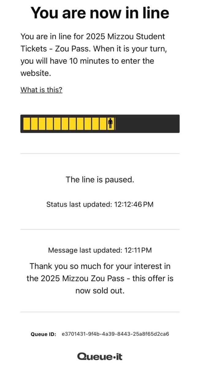 Students waiting for the Mizzou ZOU Pass were told after 2 hours of waiting that the pass had sold out.