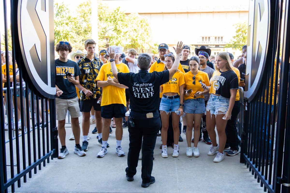Missouri students wait for the gates to open for the game against Central Arkansas on Thursday, August 28, 2025.