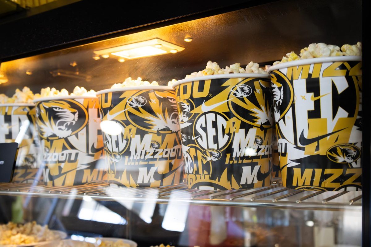 Fresh popcorn is prepared and kept in the warming box prior to the game on Thursday, Aug. 28, 2025, at Faurot Field in Columbia, Mo. For the 2025 football season, six Memorial Stadium concessions locations include Fan-Friendly pricing, including $2.99 hot dogs, popcorn, chips, 16 oz fountain sodas and 12 oz Dasani water.