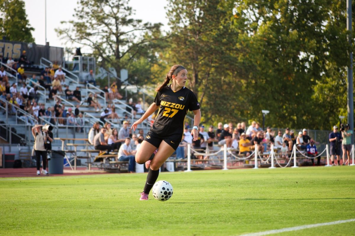 Missouri senior Hailey Chambliss dribbles the ball in a game against Illinois on Thursday, Sept. 4 at Audrey J. Walton Soccer Stadium in Columbia, Mo.
