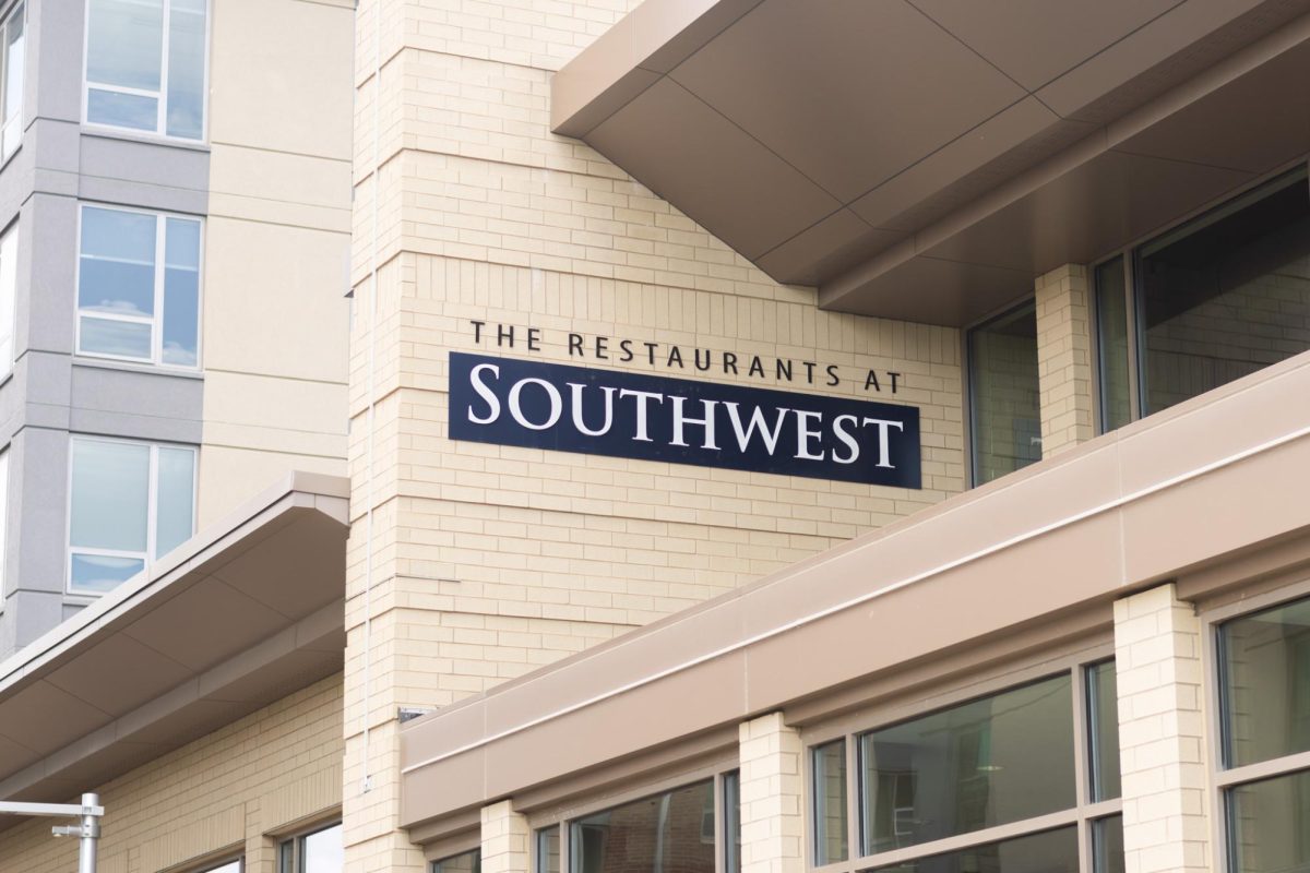 The Restaurants at Southwest stand in Bluford Hall on Tuesday, April 14 at Southwest Village in Columbia, Mo. The Restaurants at Southwest include a pasta bar, Tex-mex grill and more. 